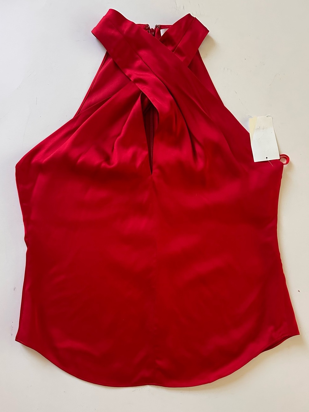 A.L.C. Satin Halter Top in red